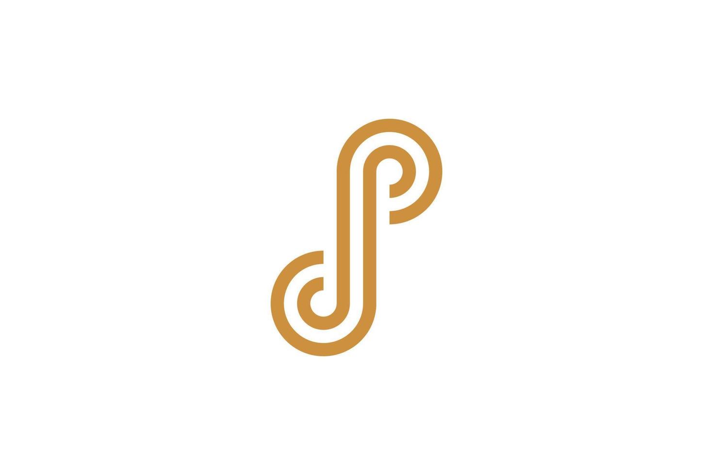 Initial P Monoline Logo Template vector