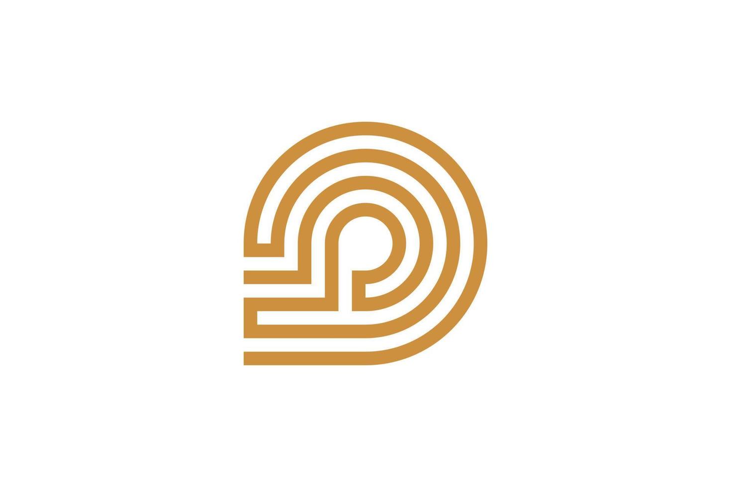 Initial P Monoline Logo Template vector