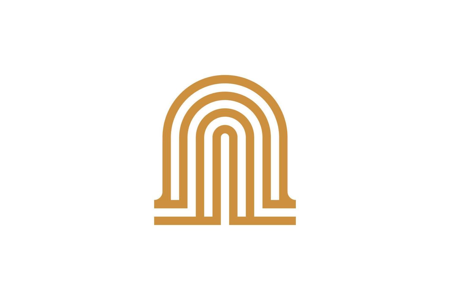 Abstract Modern Monoline Letter N Logo vector