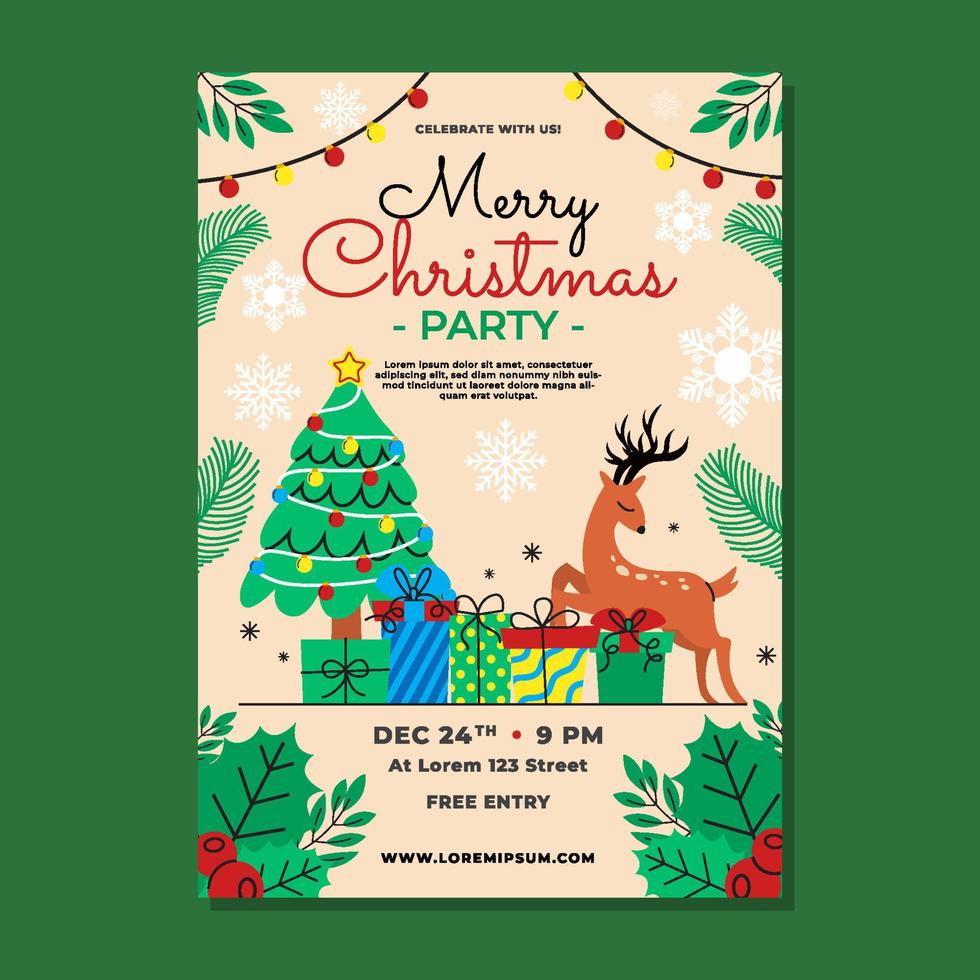 Christmas Party Poster Template vector