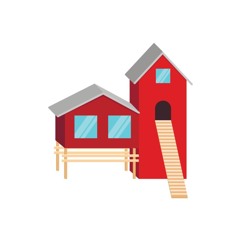 House of forester icon, cartoon style vector