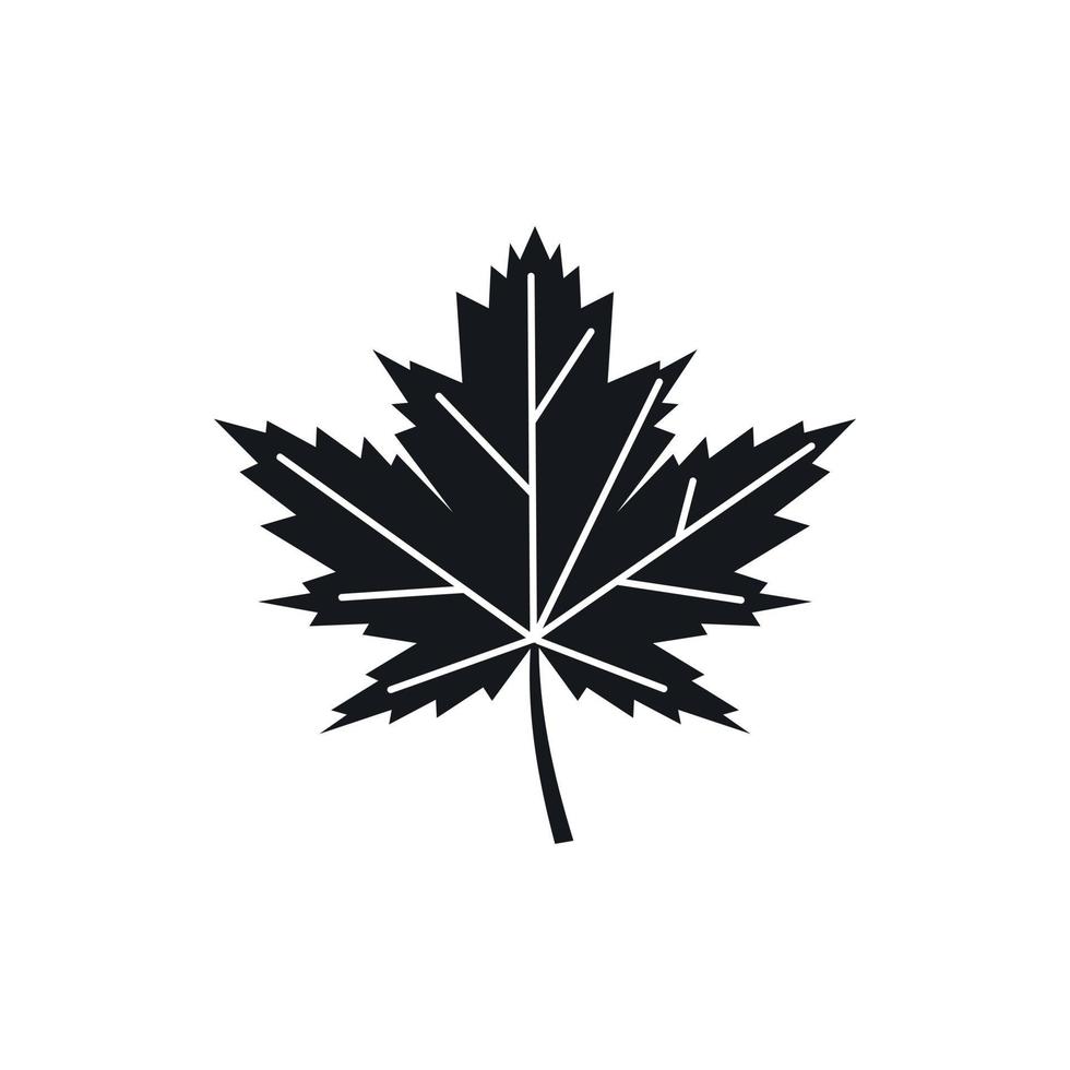 Maple leaf icon, simple style vector