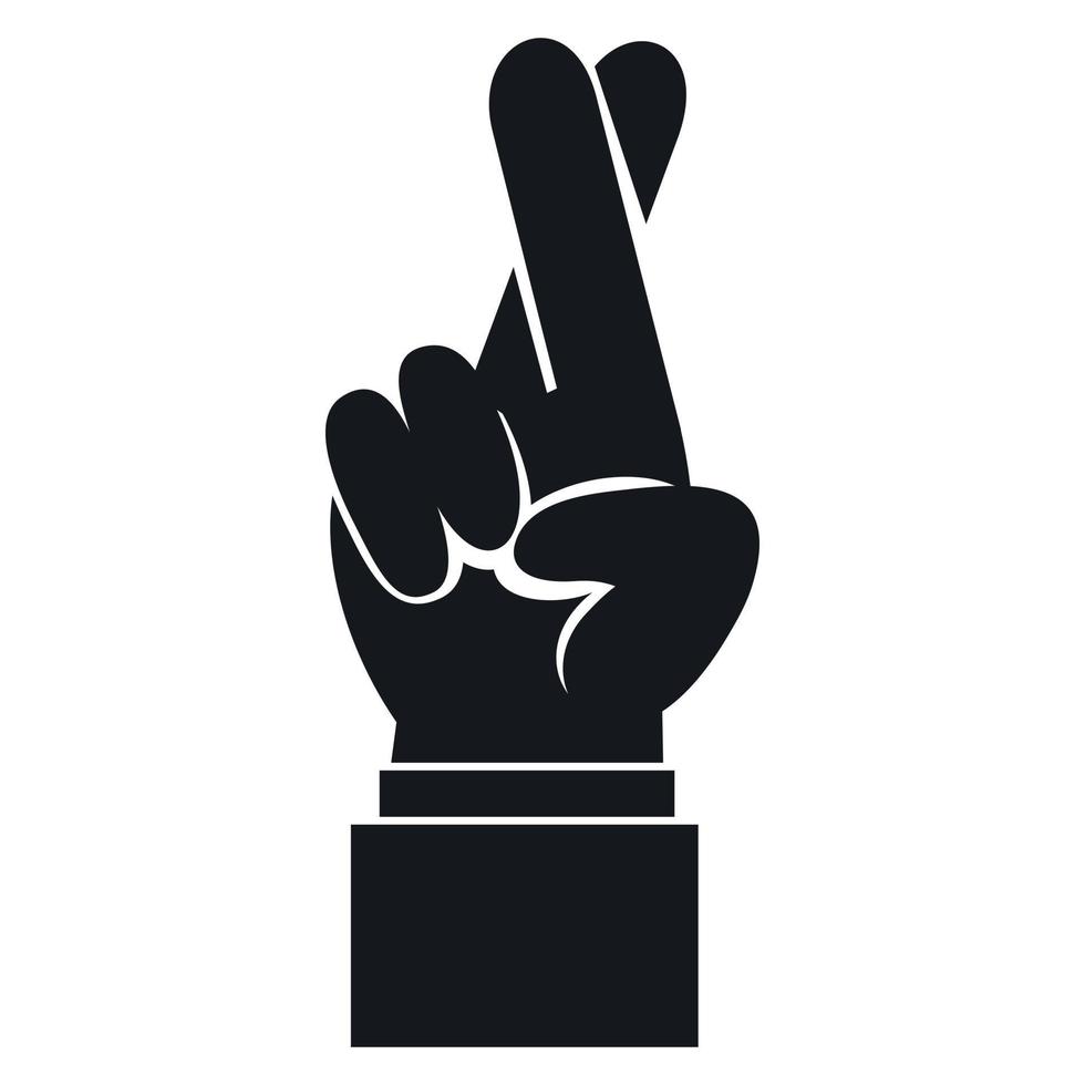 Fingers crossed icon, simple style vector
