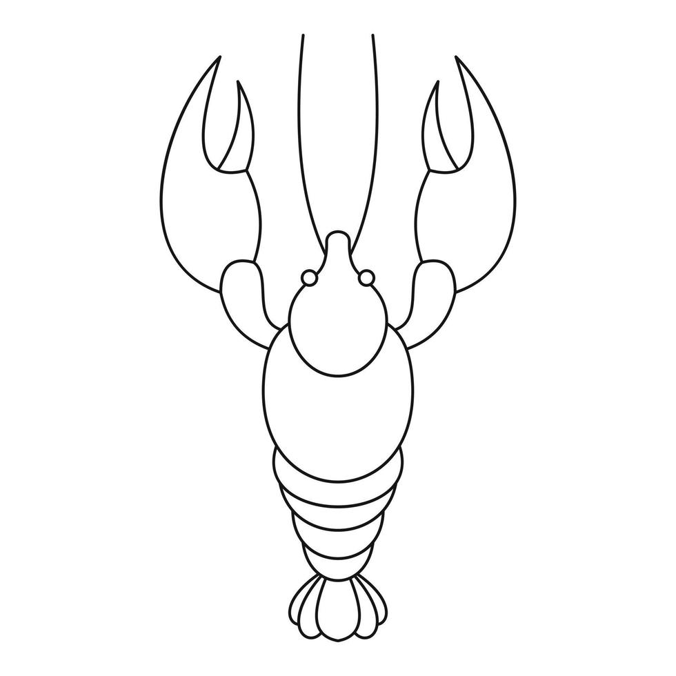 Lobster icon, outline style. vector