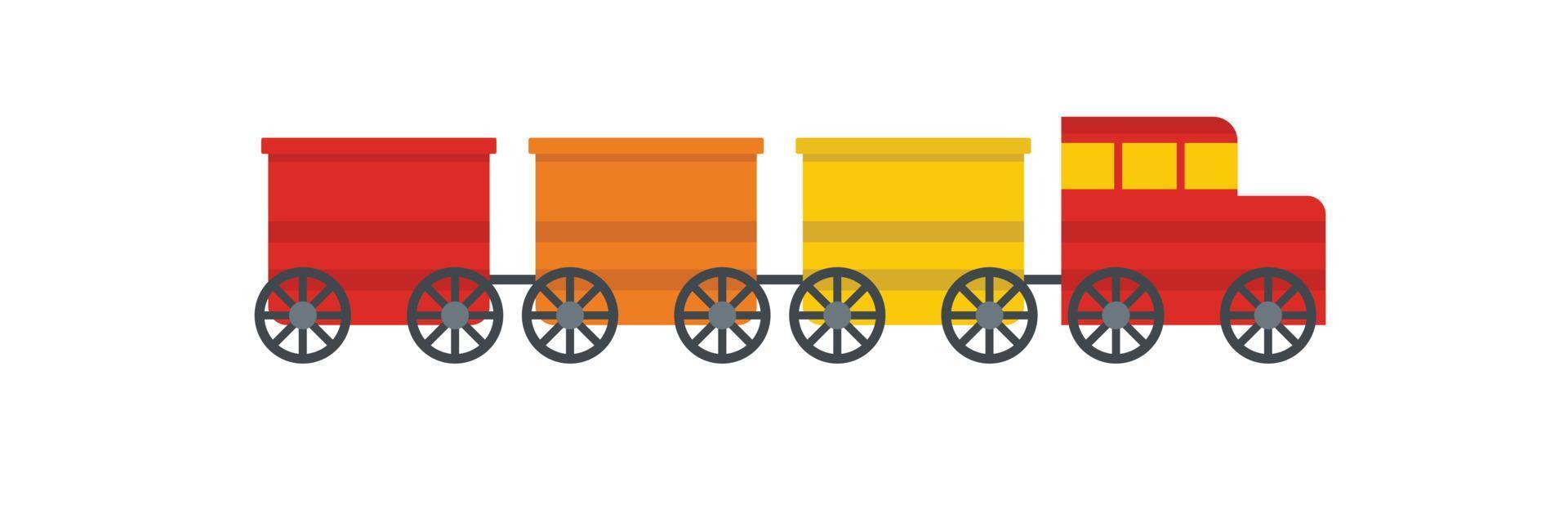 Electric train icon, flat style. vector