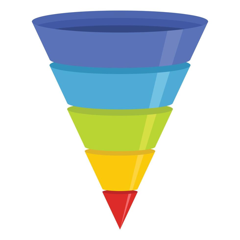Marketing funnel icon, flat style vector