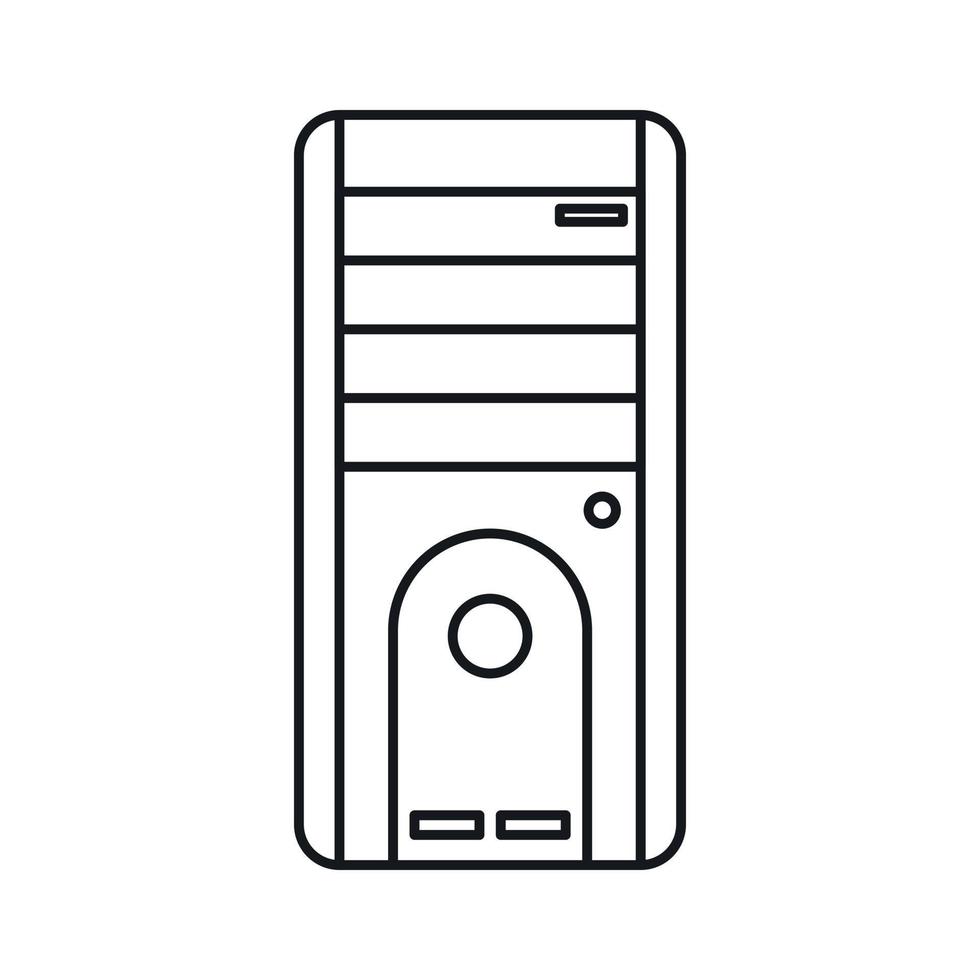 Computer system unit icon, outline style vector