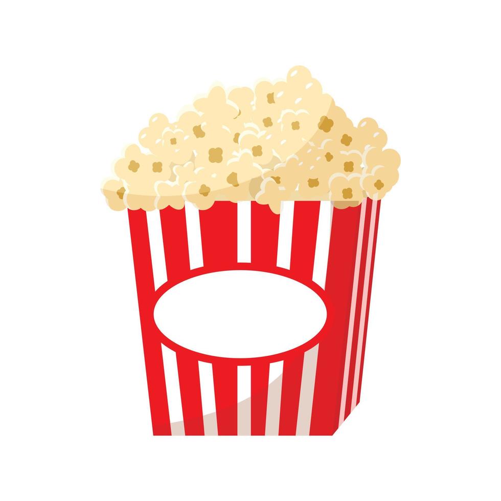 Popcorn icon, cartoon style vector