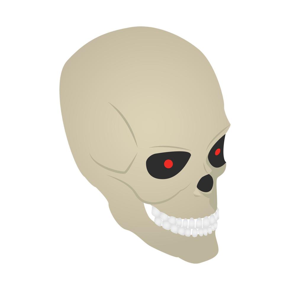 Scary skull icon, isometric style vector