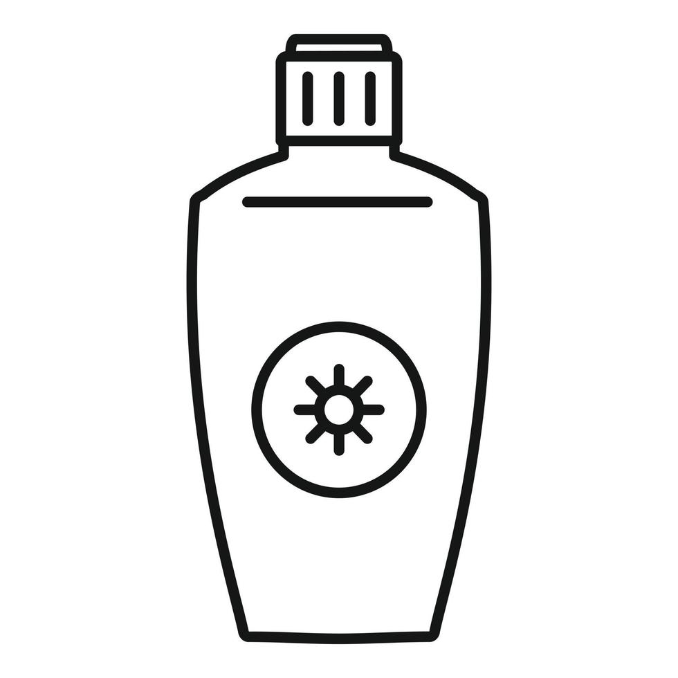 icono de botella de protección solar uva, estilo de contorno vector