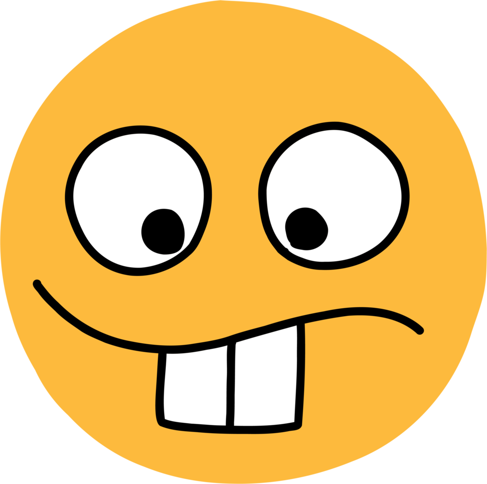 doodle freehand drawing of face expression. png