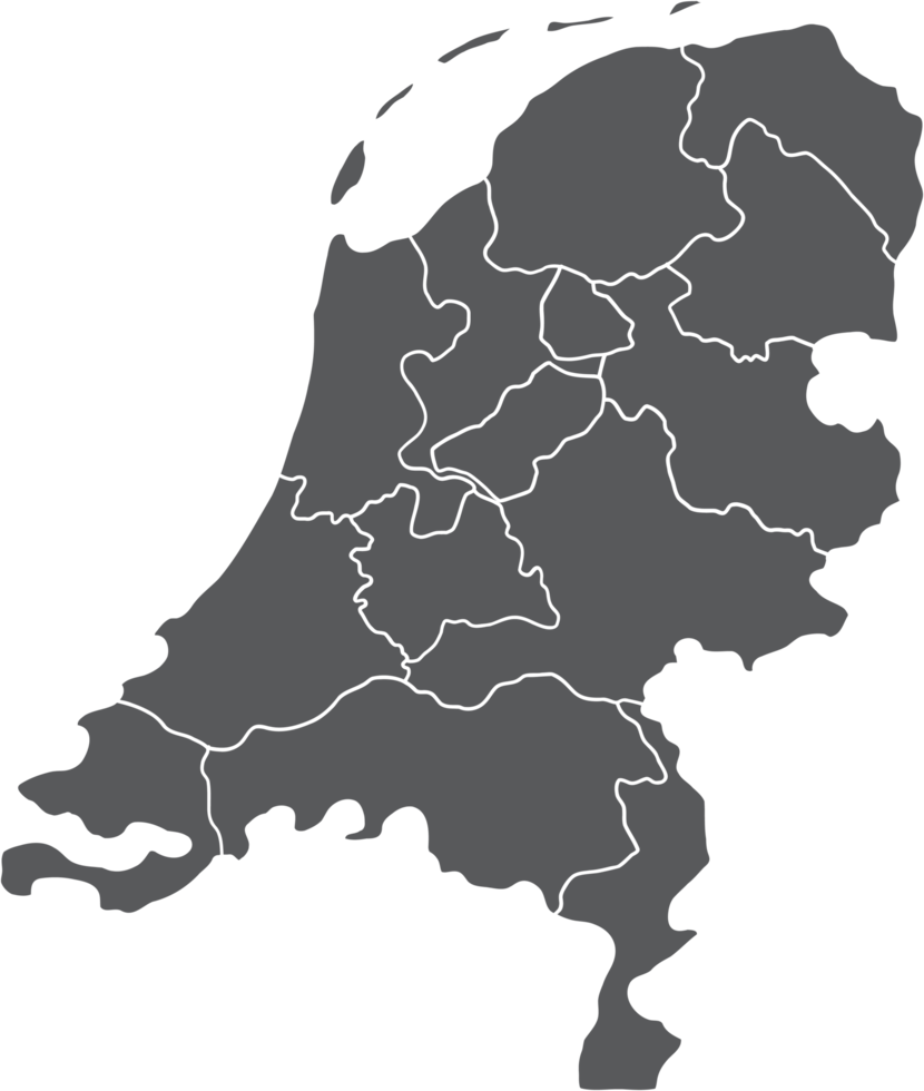 tekening uit de vrije hand tekening van Nederland kaart. png