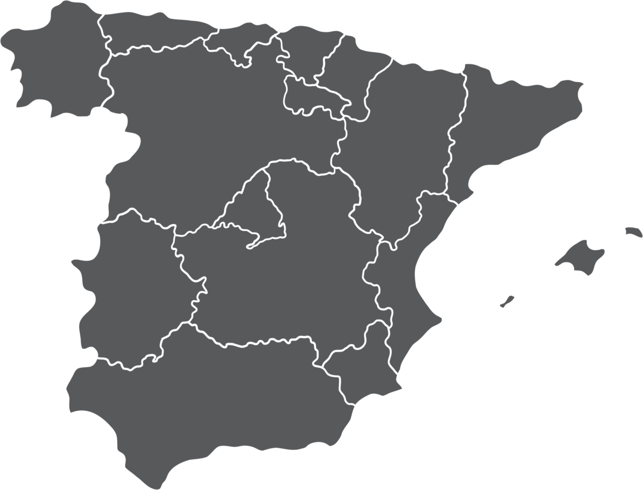 doodle freehand drawing of spain map. png