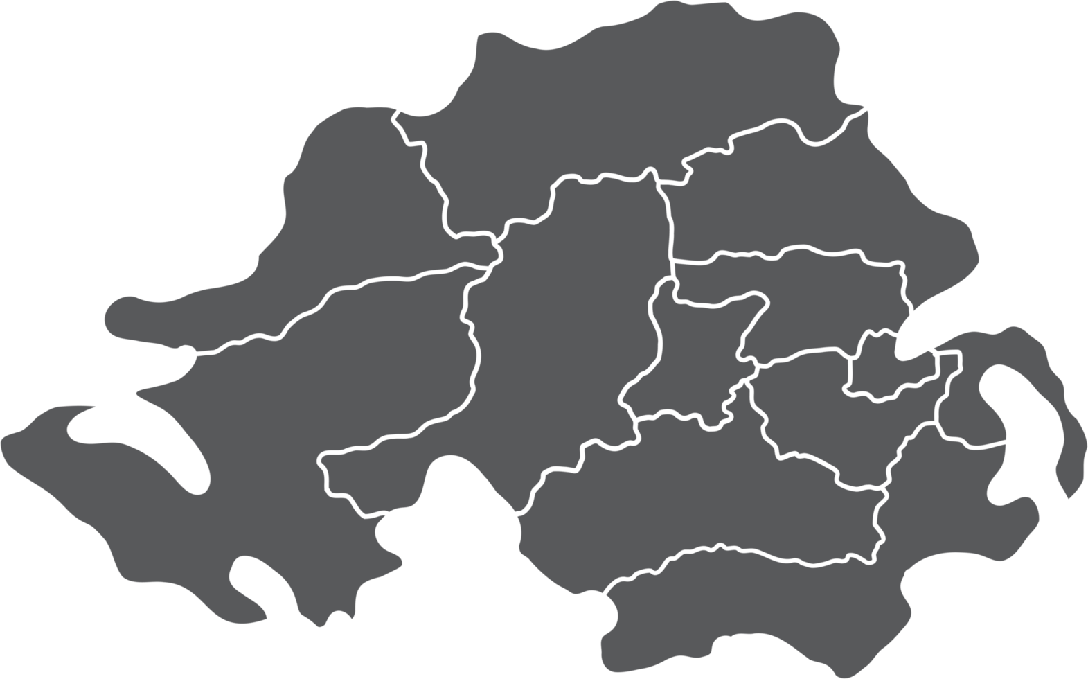 doodle freehand drawing of northern ireland map. png
