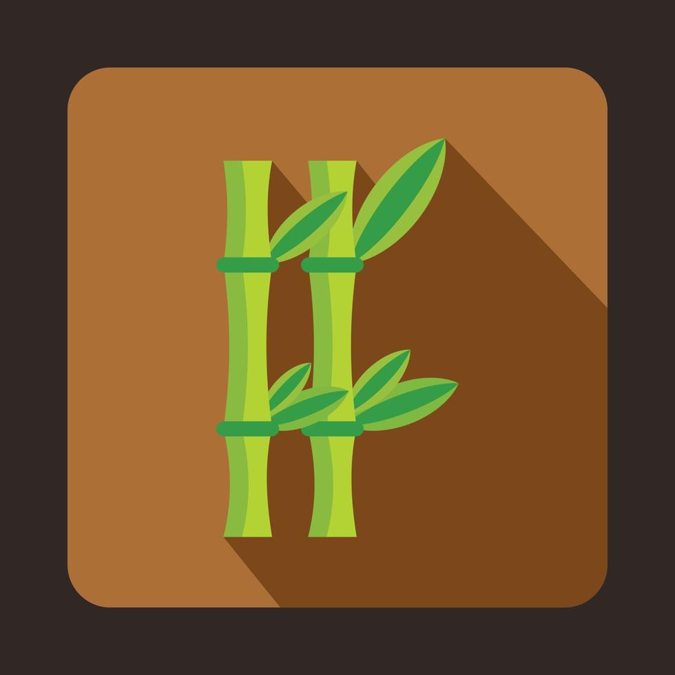 icono de bambú, estilo plano vector