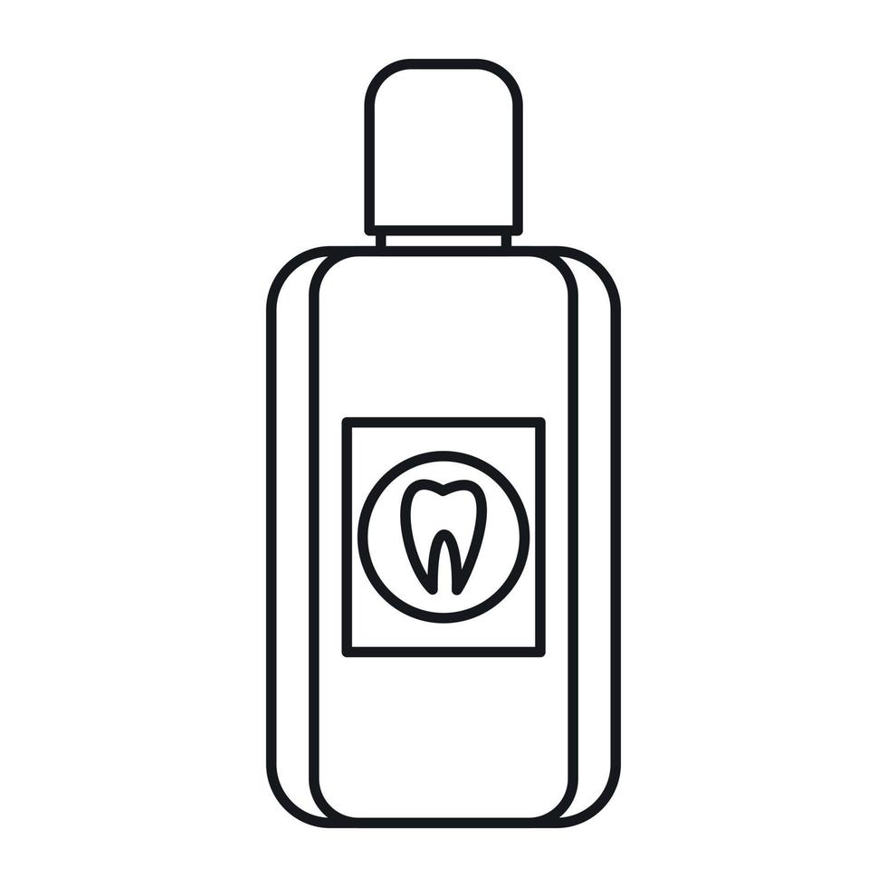 Bottle of mouthwash icon, outline style vector