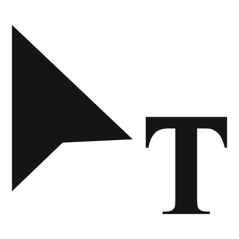 Cursor icon, simple black style vector