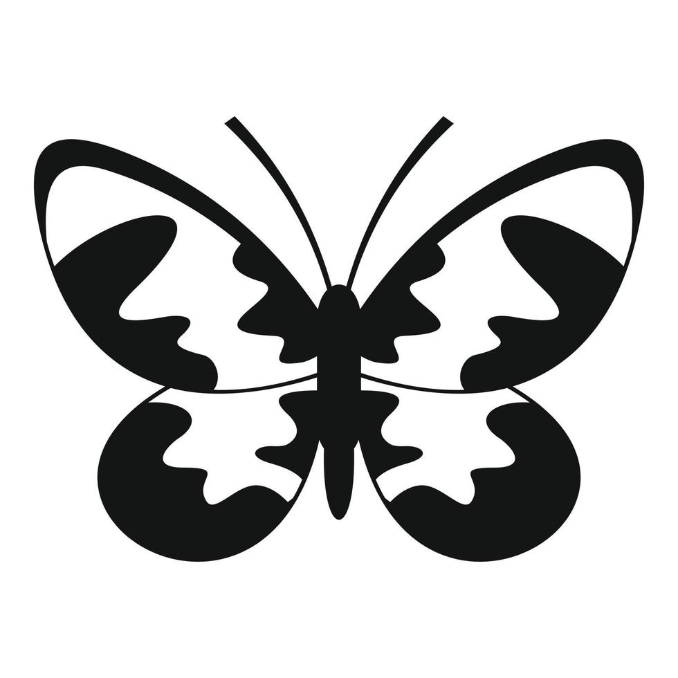 Butterfly with ornament icon, simple style. vector