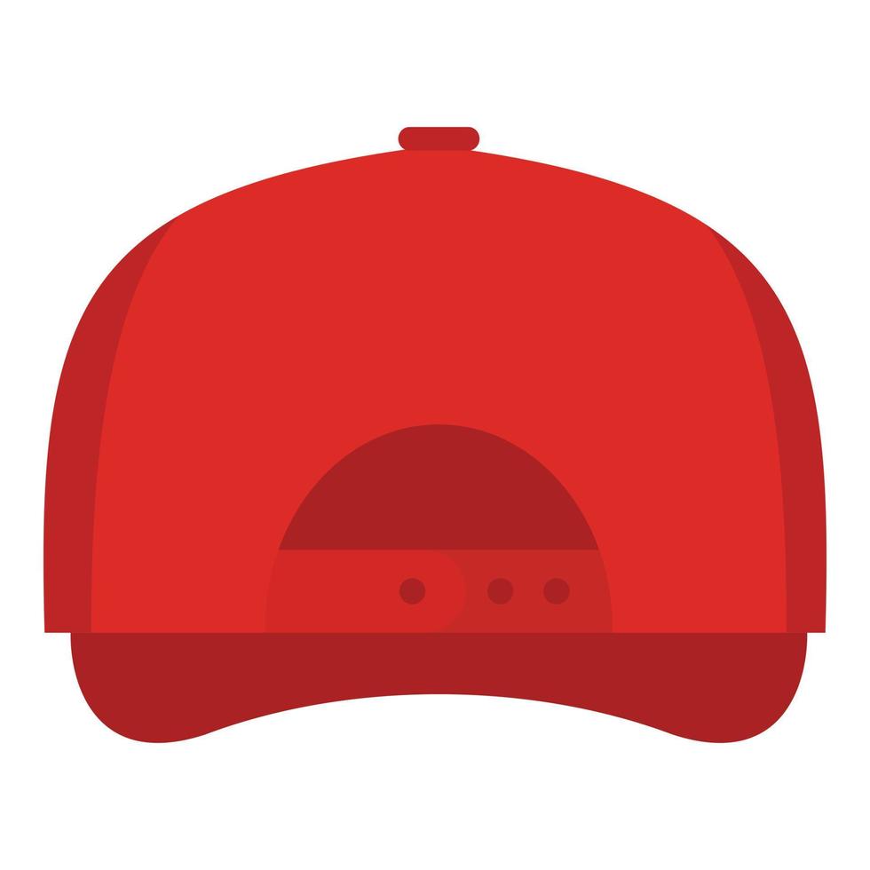 Baseball cap back icon, flat style. vector