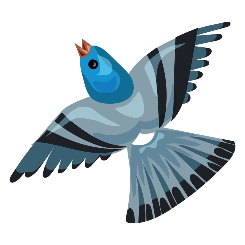 Blue pigeon icon, cartoon style vector