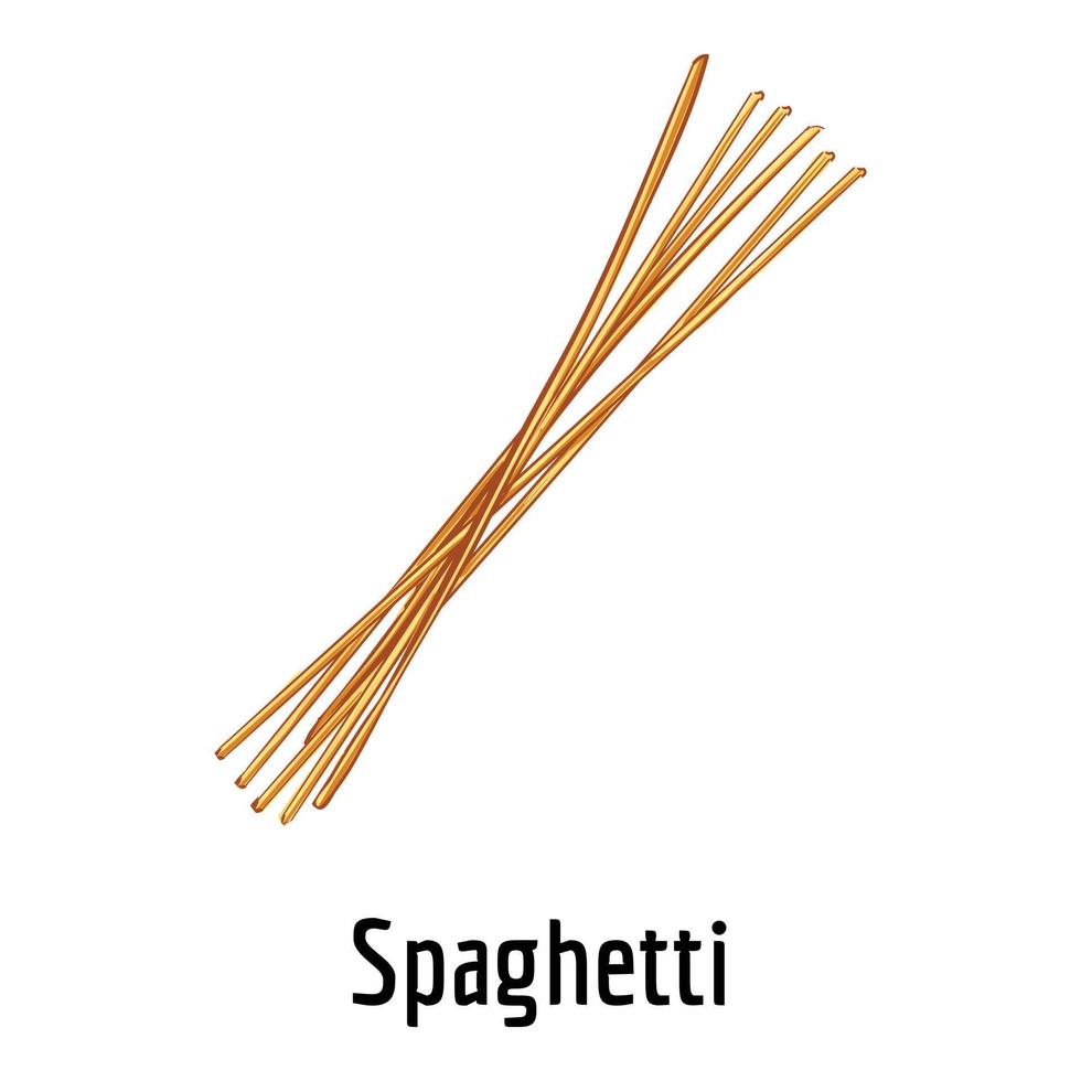 Spaghetti icon, cartoon style vector