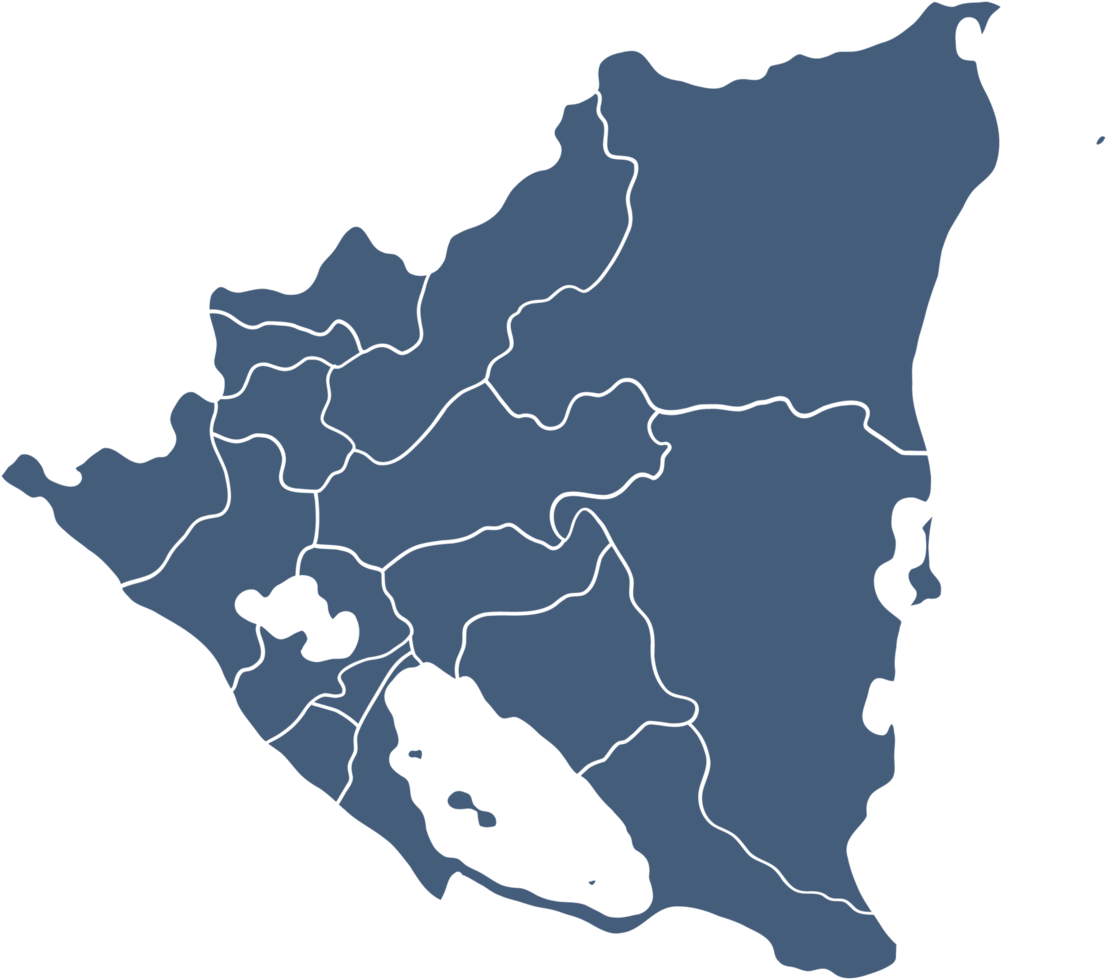 doodle freehand drawing of nicaragua map. png