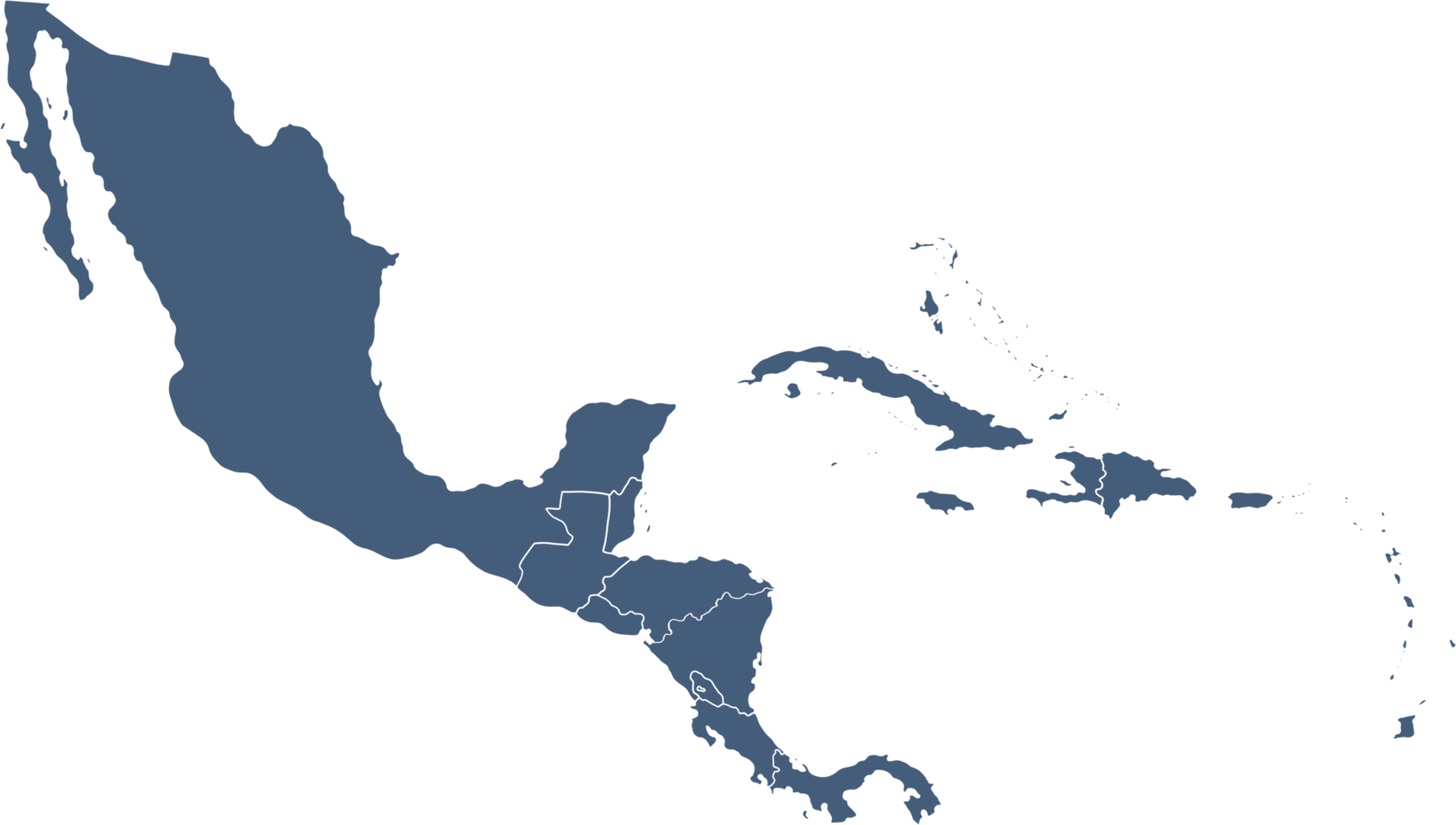 doodle freehand drawing of central america caribean map. png