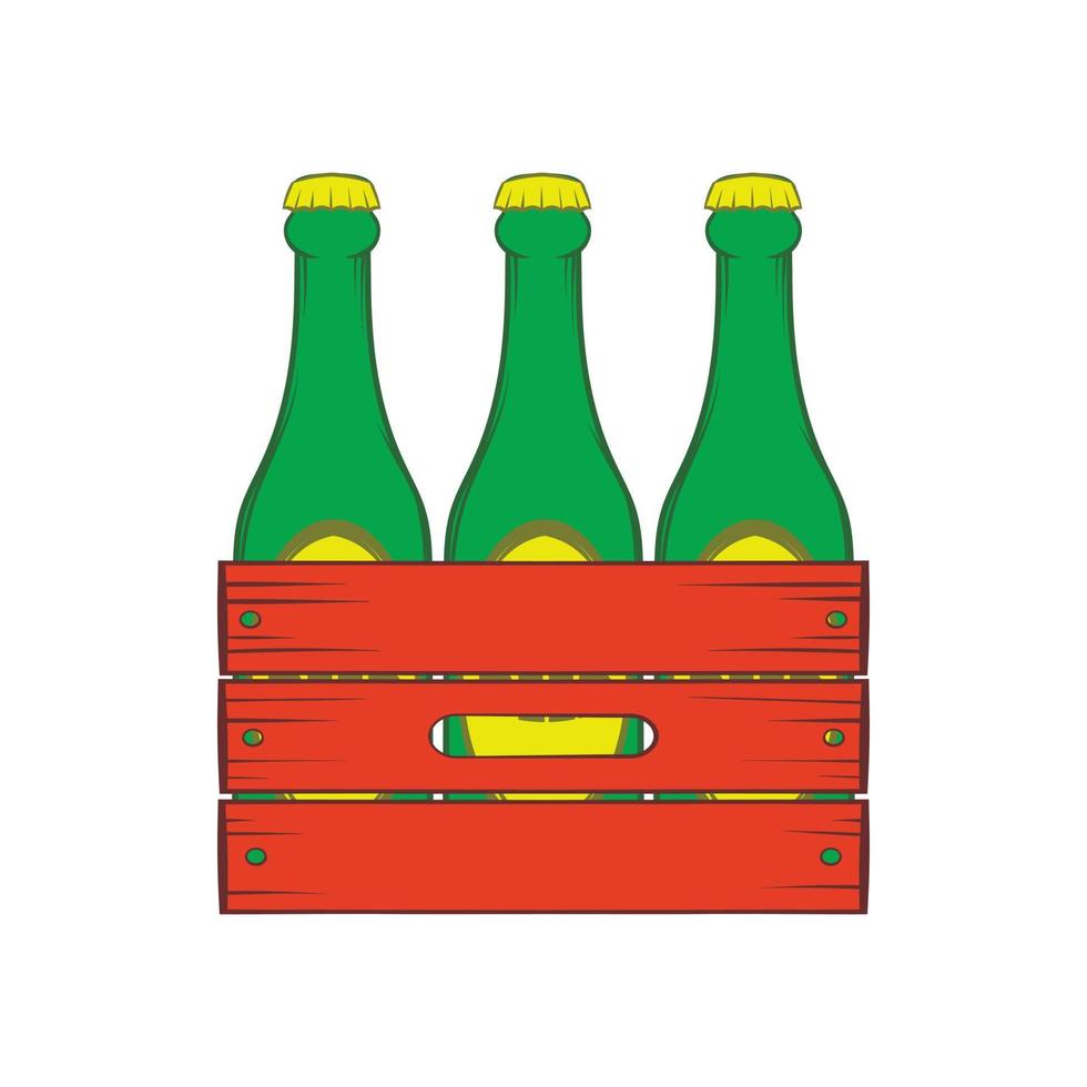 icono de caja de madera de cerveza, estilo de dibujos animados vector