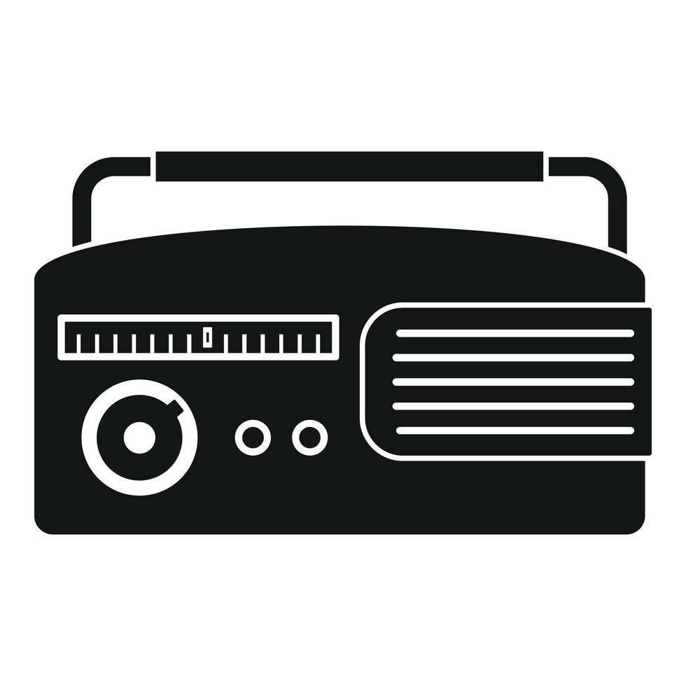 Retro radio icon, simple style vector