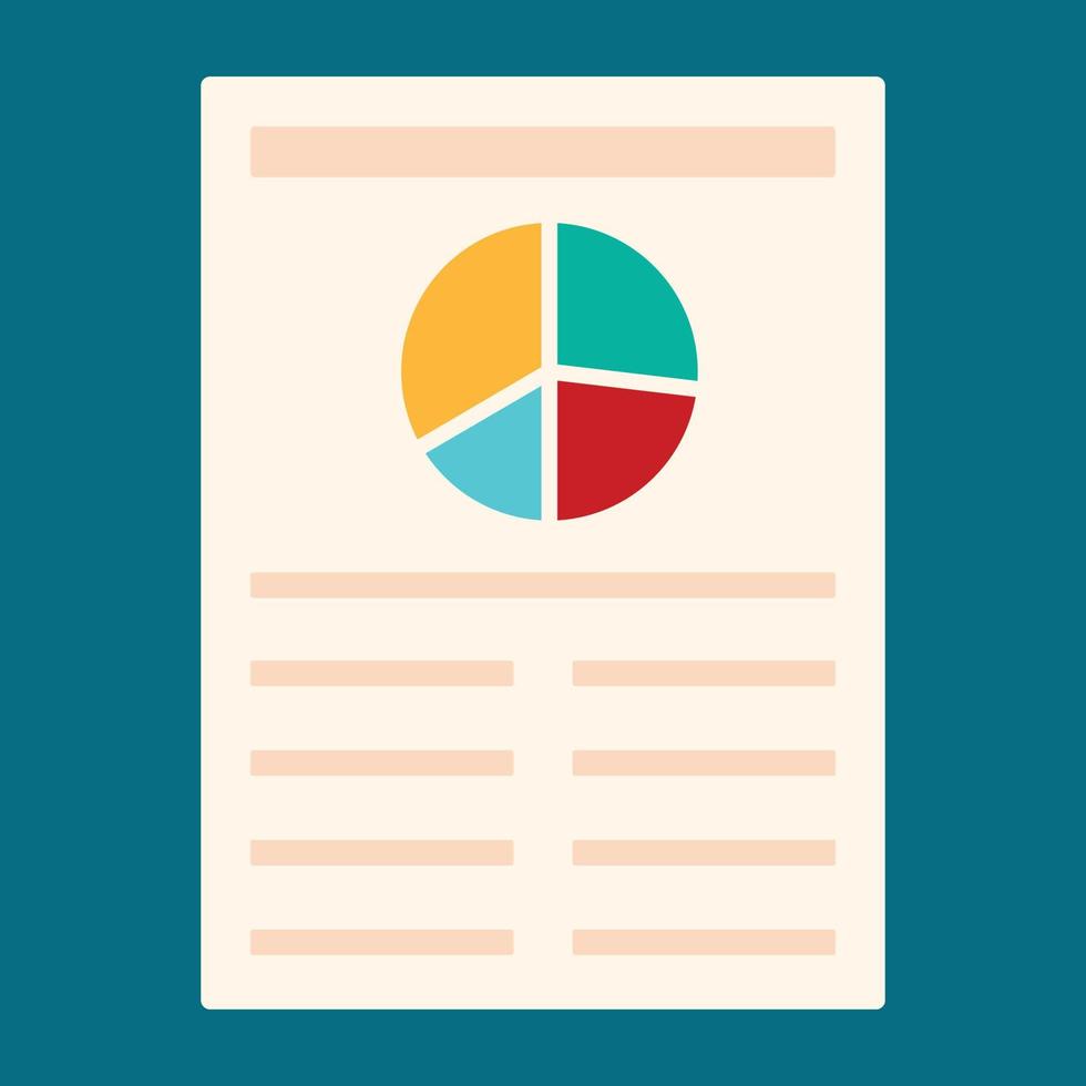 Paper diagram icon, flat style vector