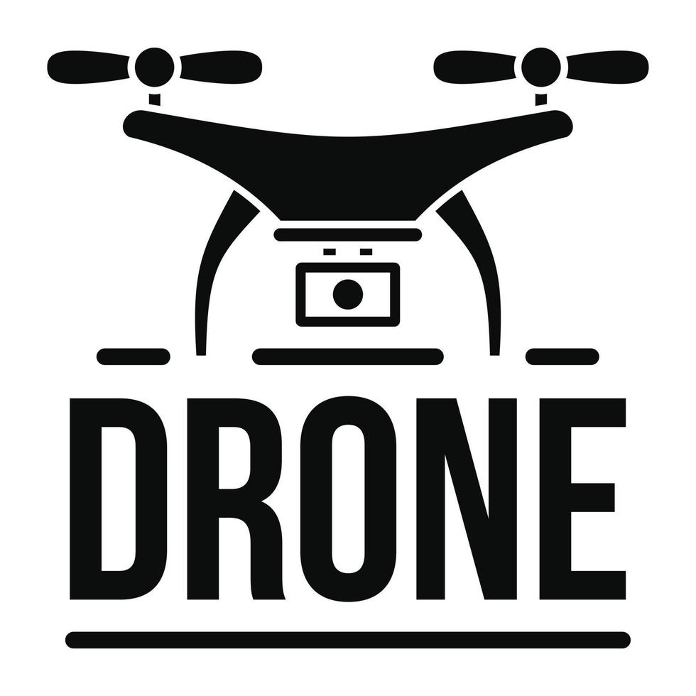 Camera drone logo, simple style vector