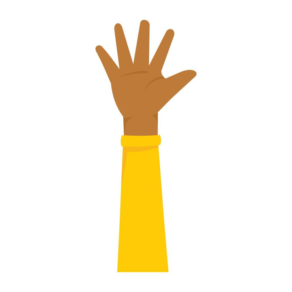 Black kid hand icon, flat style vector