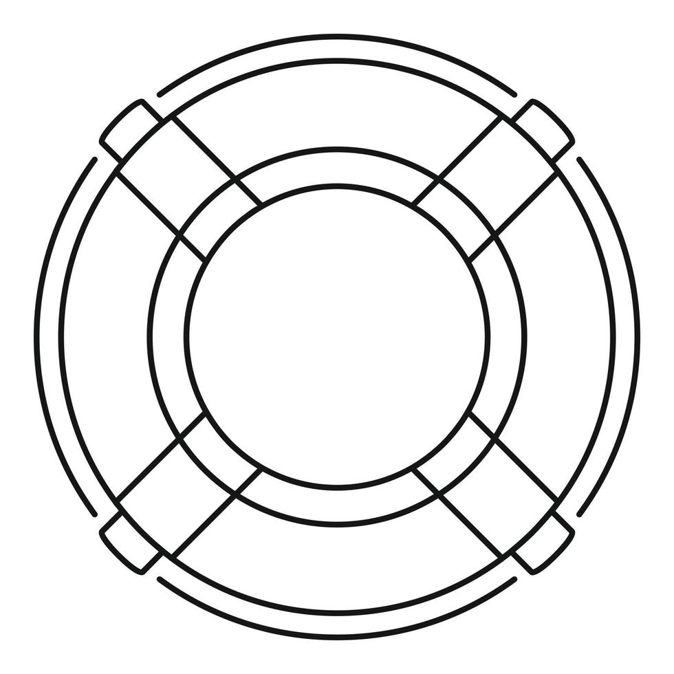 Life buoy icon, outline style vector