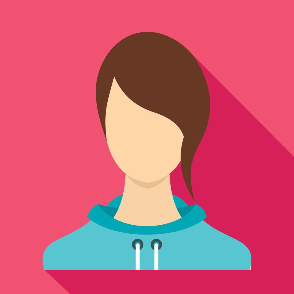 Woman icon, flat style vector