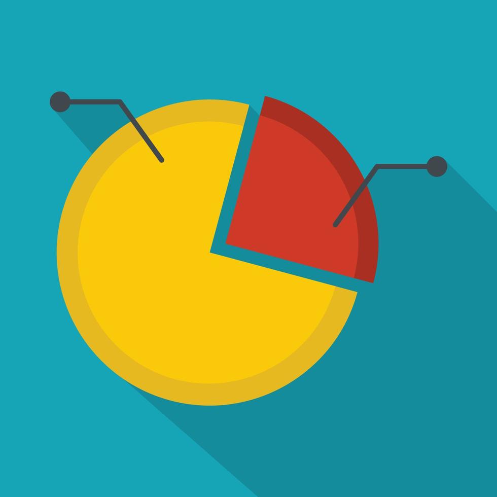 Pie chart icon vector flat