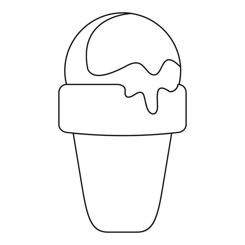 icono de helado dulce, estilo de esquema. vector