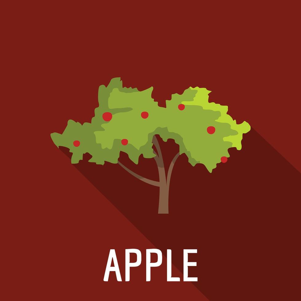 Apple tree icon, flat style vector