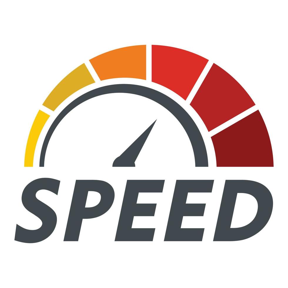 Abstract speedometer logo, flat style vector