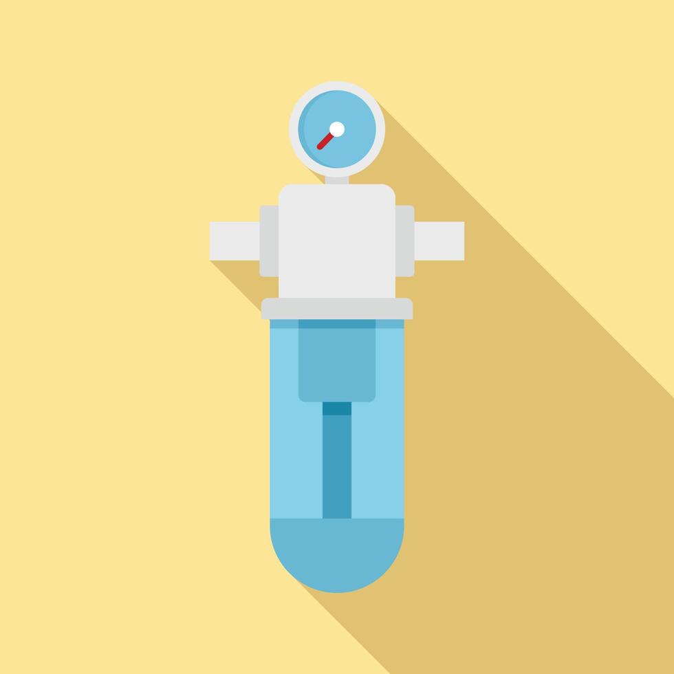 Monometer water filter icon, flat style vector