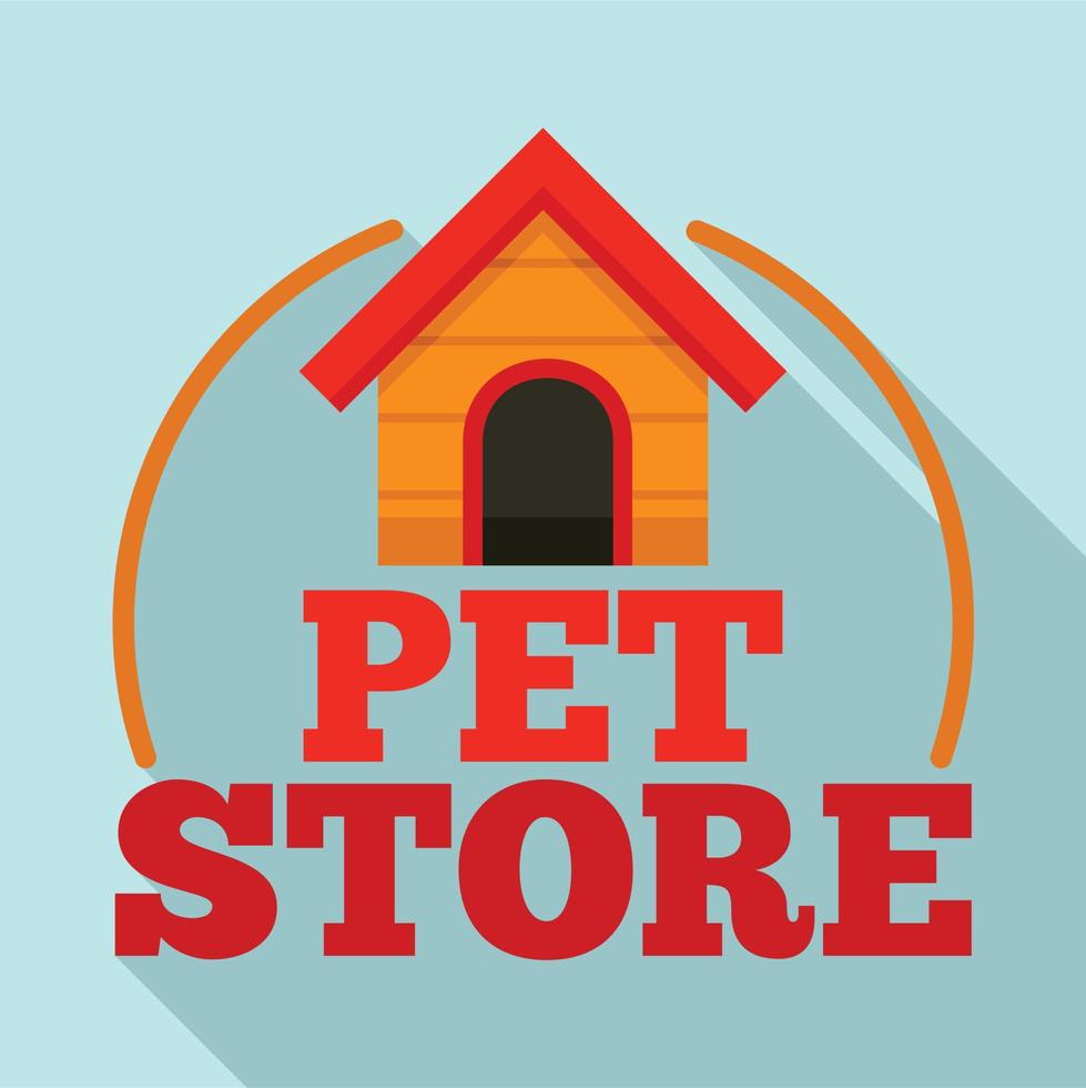 logotipo de la casa del perro de la tienda de mascotas, estilo plano vector