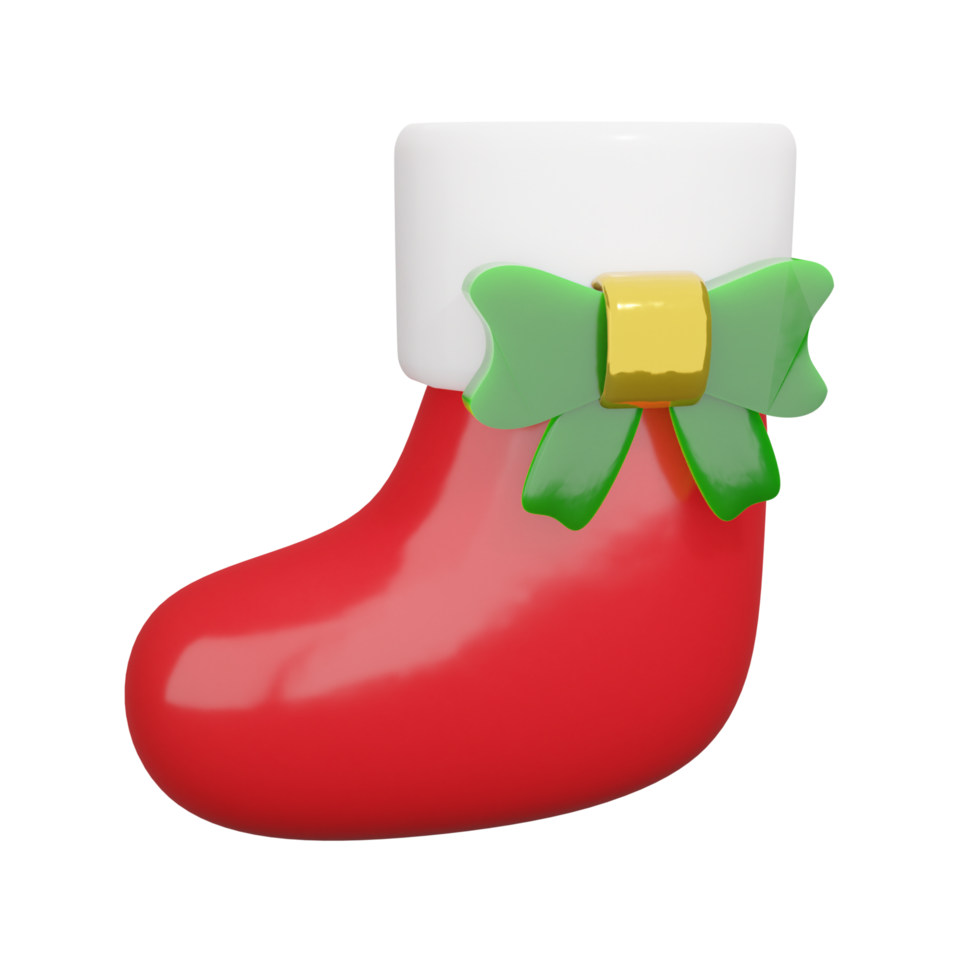 Christmas Sock 3D Illustration png