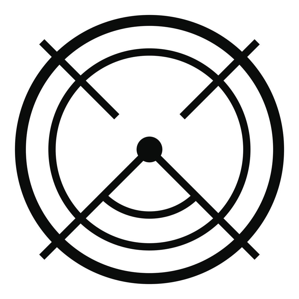 Aim radar icon, simple style. vector