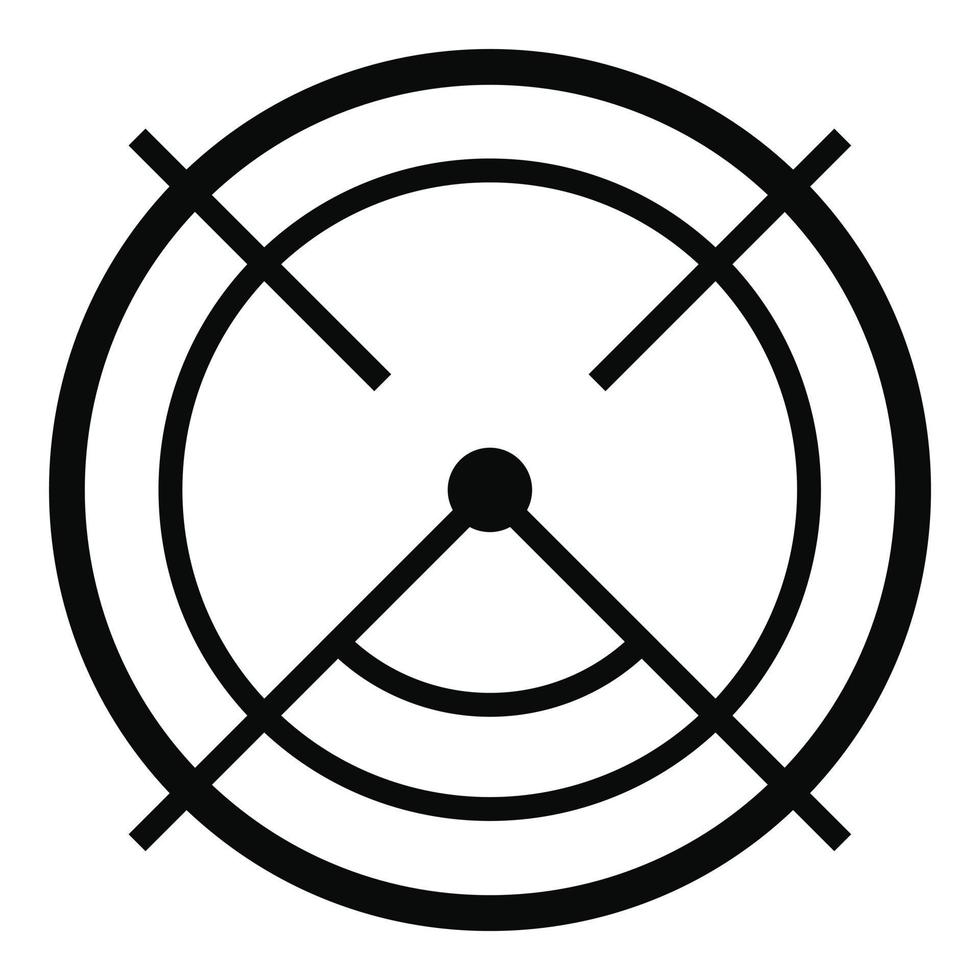 Aim radar icon, simple style. vector