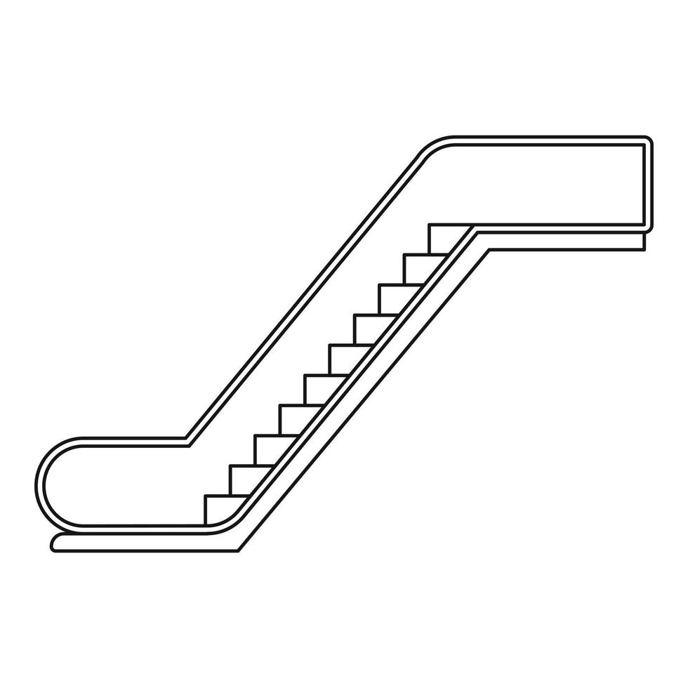 icono de escalera mecánica de vidrio, estilo de esquema vector