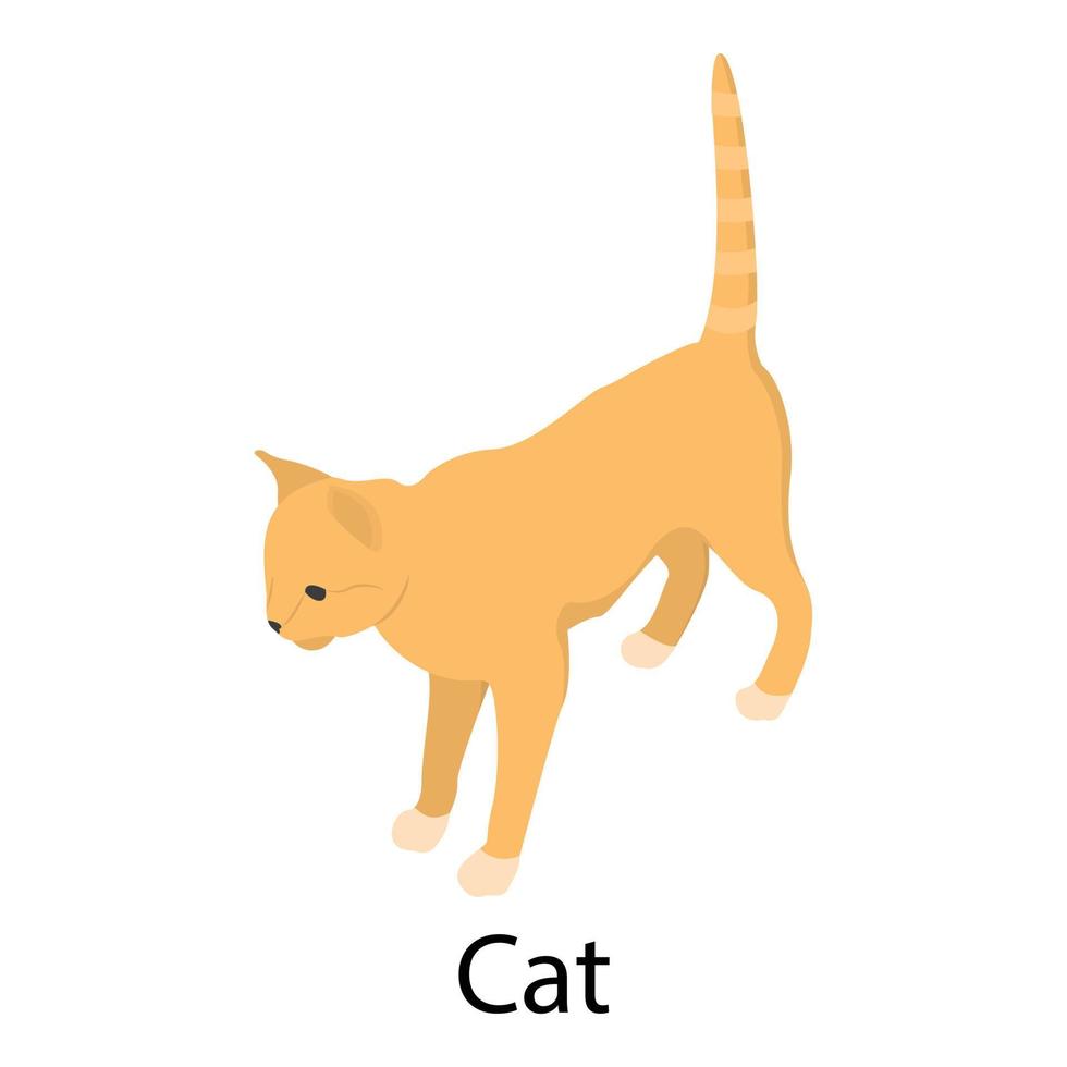 Cat icon, isometric style vector