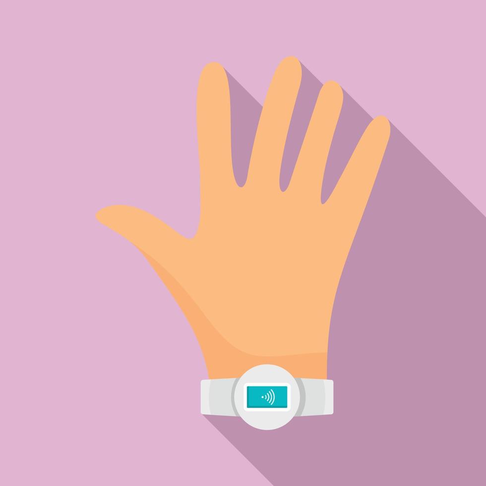 Woman nfc bracelet icon, flat style vector