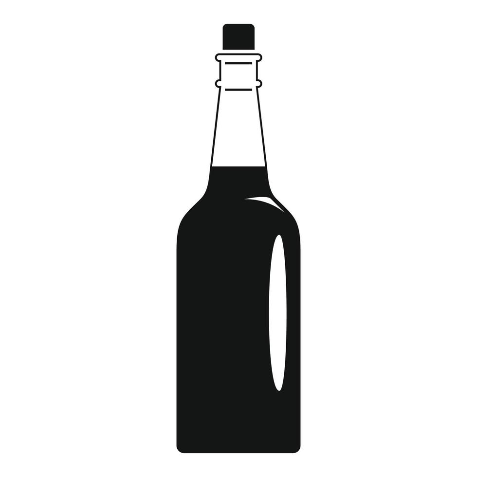 icono de botella de aceite de oliva fina, estilo simple vector