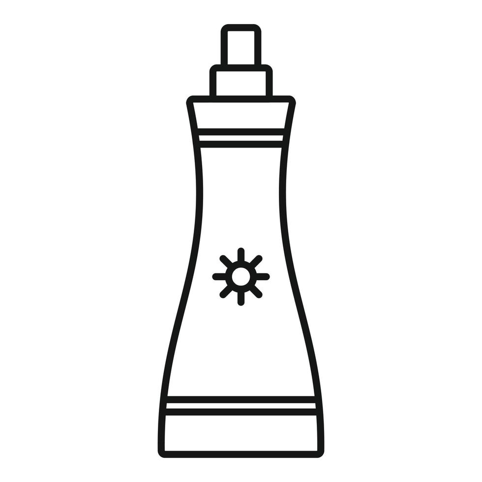 Sunscreen spray icon, outline style vector