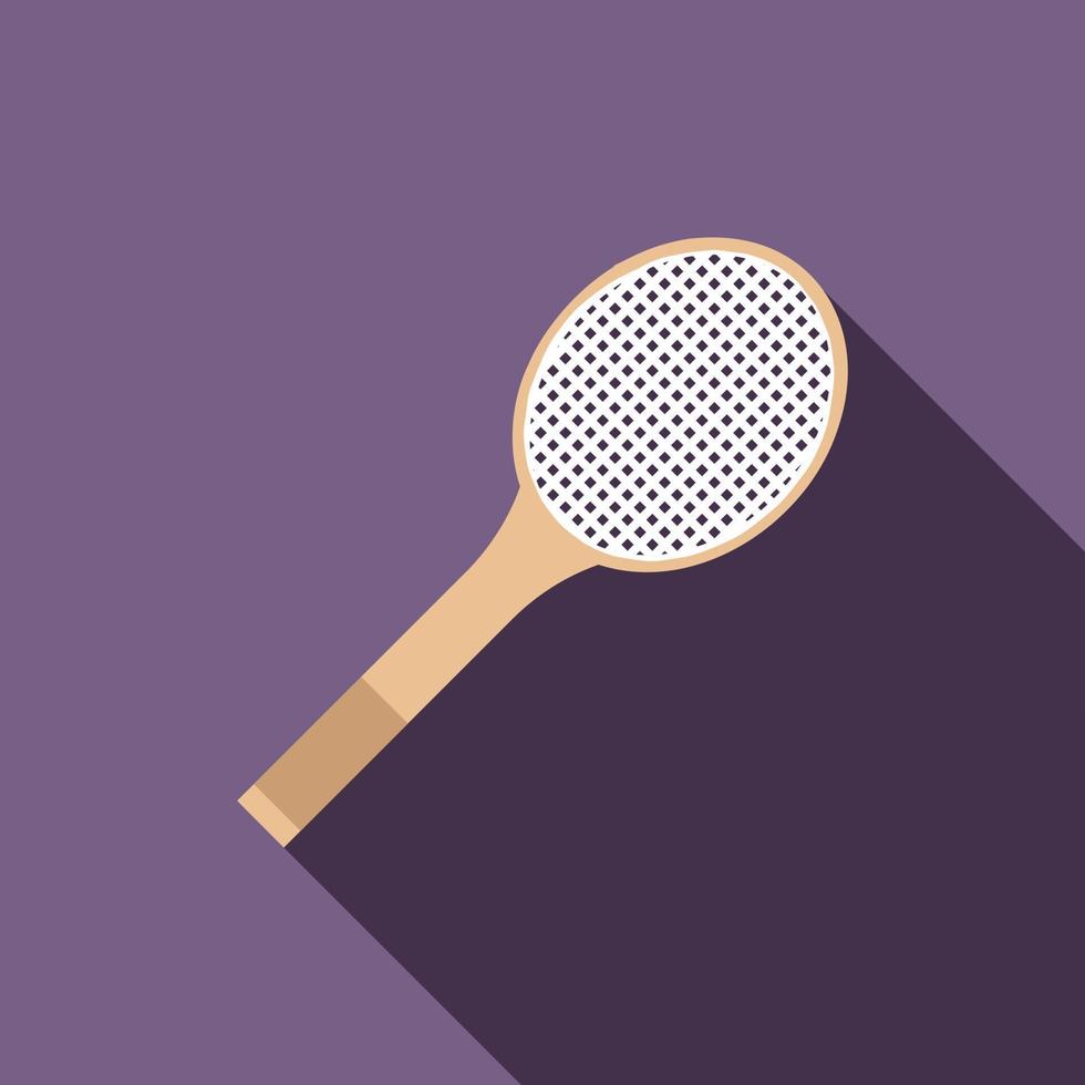 icono de raqueta de tenis, estilo plano vector