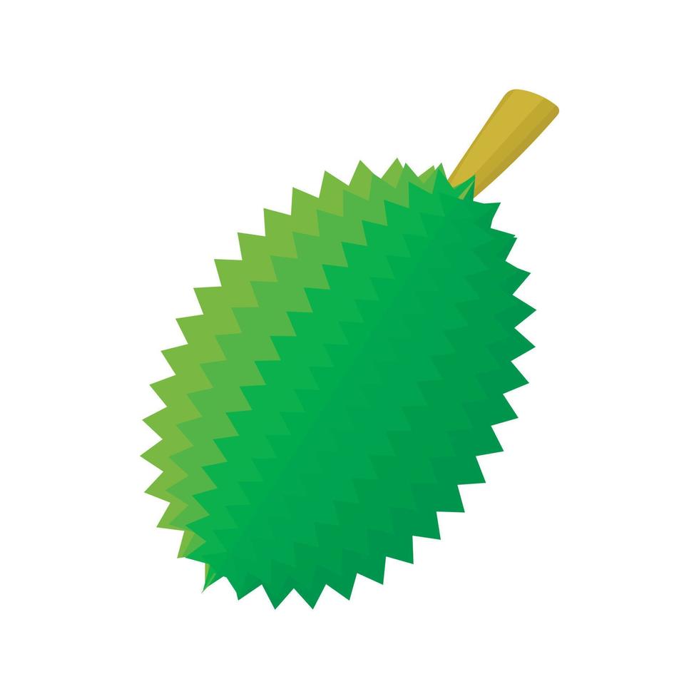 Whole durian icon in cartoon style vector